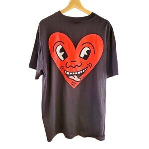 Keith Haring x Shoe Palace Heart Face T-Shirt Black XL NWT